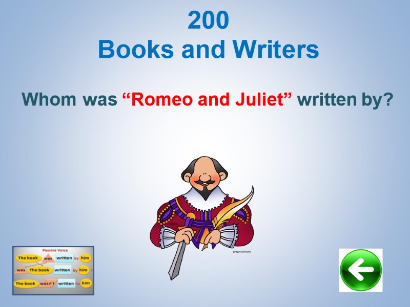 Whom was “Romeo and Juliet” written by?  200 Books and Writers
